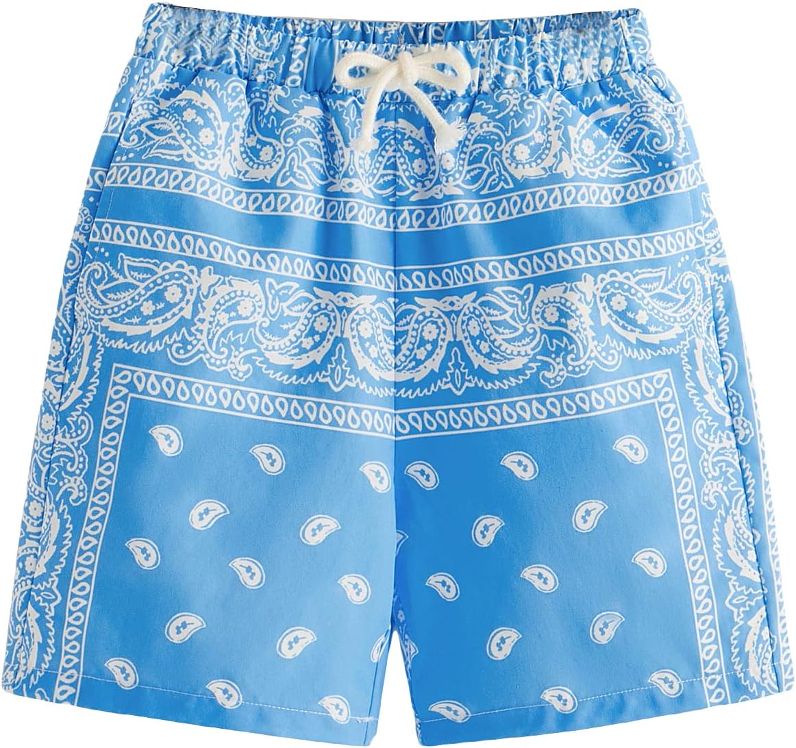 Boho Paisley Print High Waisted Shorts Boys Summer Kuwait Ubuy