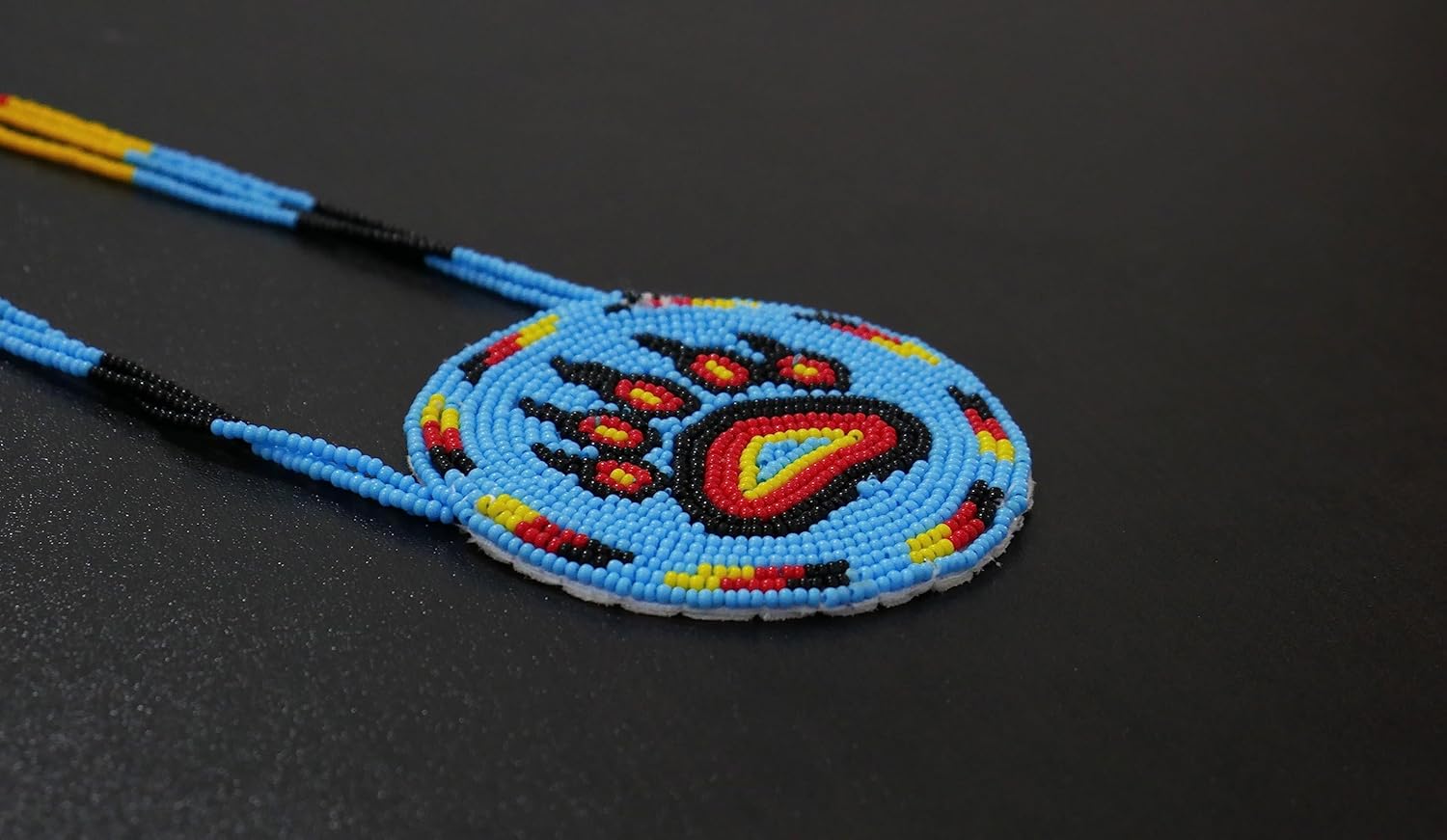 Handmade Native American Style Tribal ethnic Seed Bead Beaded Layered Medallion Necklace #1