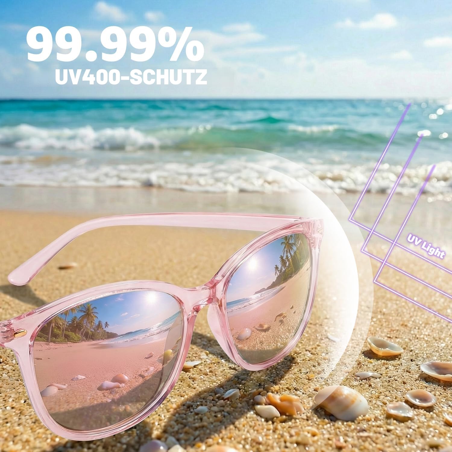 Myiaur Polarisierte Sonnenbrillen Damen Groß, UV400 Schutz Brille Klassische Verspiegelte Sonnenbrille