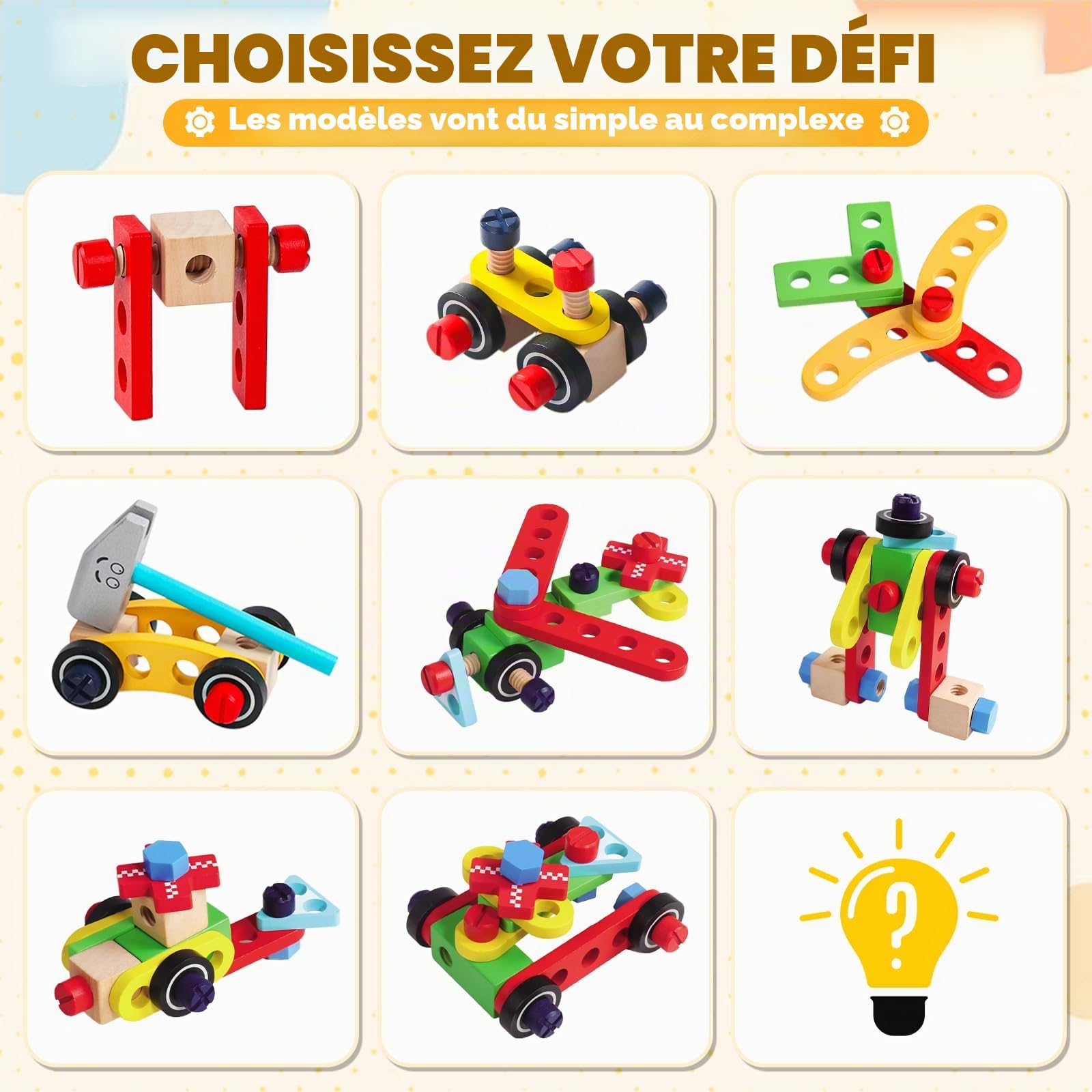 Jouet Enfant 3 Ans Montessori Jeux Enfant 3 Ans Boite a Outils Enfant avec Perceuse Jouet Garcon Fille 3 Ans Jeux Educatif Bricolage Cadeau Enfant Garcon 3 4 Ans Fille (44 Pièces)