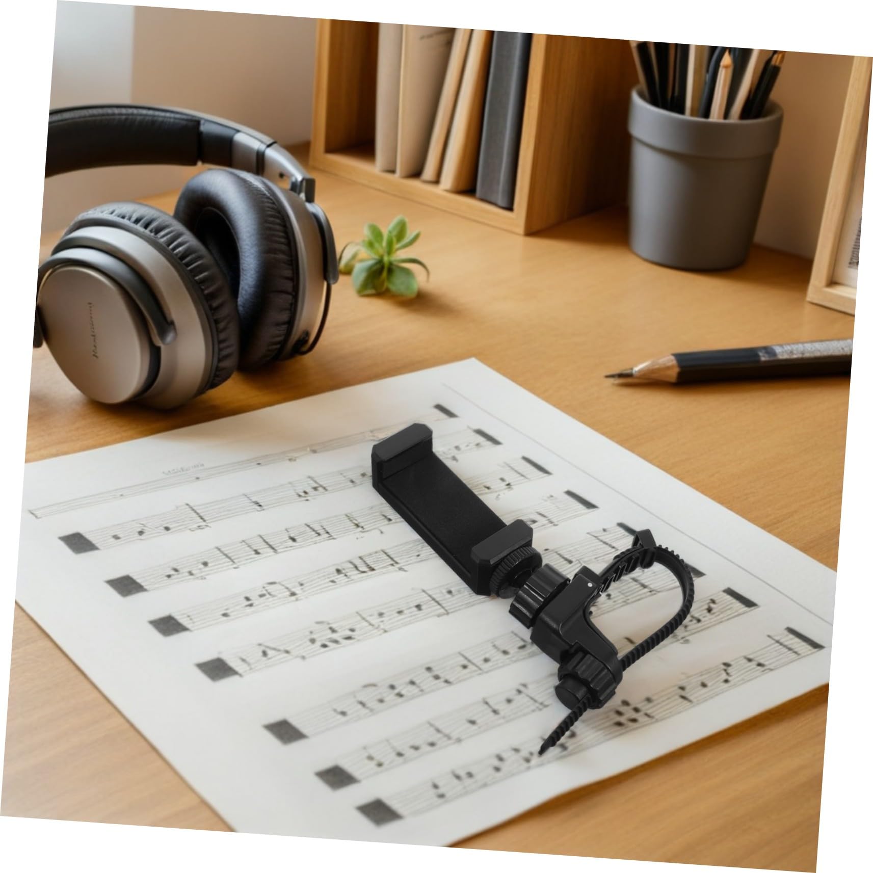 TOYANDONA Support en Métal pour Téléphone et Lyre Trompette Trombone Cor Français, Angles Réglables, Solution Sécurisée pour Répétitions et Concerts en Extérieur, Couleur Noire