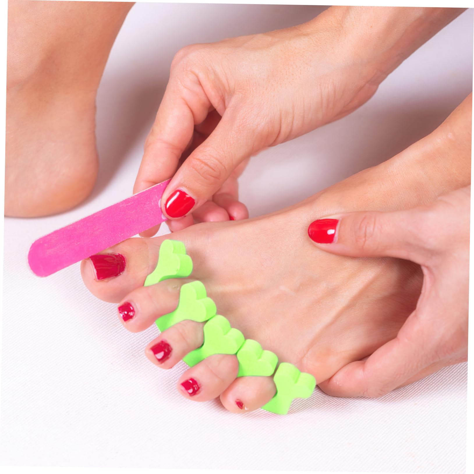 Baluue 100paia Separatore Dita Del Piede Regolatore Per Unghie e Protettore Del Piede Valgo Di Spugne Ad Alta Densità Forma Di Cuore Per Pedicure Monouso Pulito e Igienico Per Vesciche e