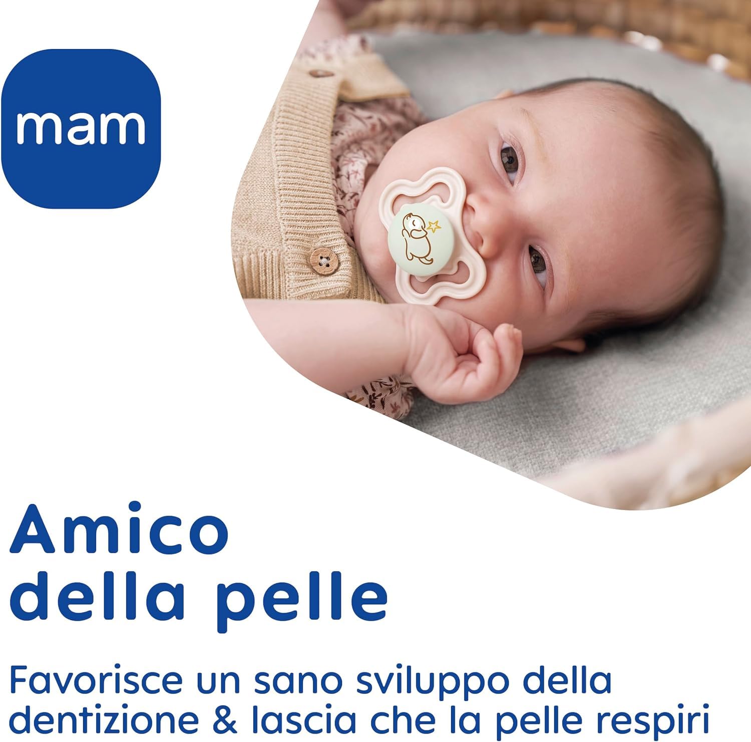 MAM Set di 4 Ciucci Original Day & Night con Tettarella in Silicone SkinSoft, 2-6 mesi, con Custodia Porta Ciuccio, Rosa