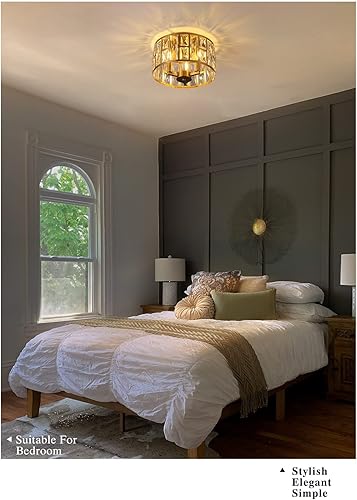 Miniatura 7 de COYILAP XDD005-3-G - Lámparas de techo de cristal de 12 pulgadas para dormitorio, sala de estar, pasillo, XDD005-3-G