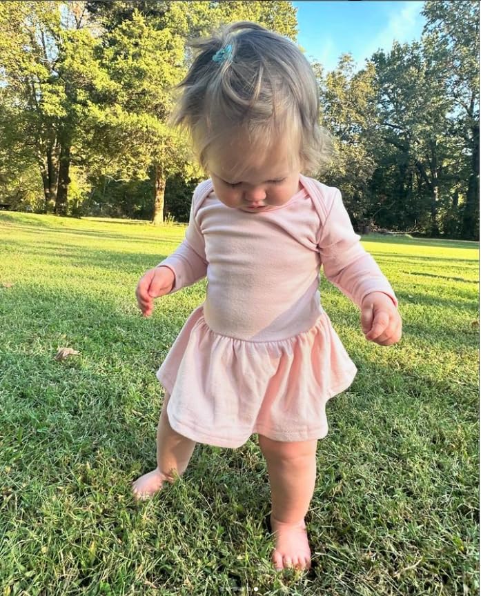 Aalizzwell Newborn Baby Girl Bodysuit Dress for Fall Winter3