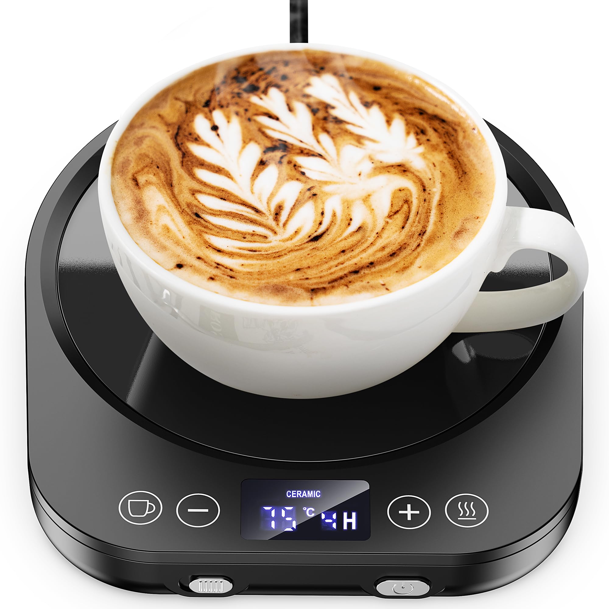 Accwork Calentador de Taza Café, Calentador de Bebidas Calienta Leche, Té con 3 Modos de Temperatura hasta 85℃ Apagado Automático, Calentador de Café para Oficina, Hogar