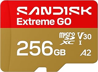 SANDISK 256GB Extreme GO microSDXC UHS-I Card, 5K & 4K UHD Video, 240MB/s Read, 160MB/s Write, A2, U3, V30, High-Speed for Android, Action Camera & Gaming