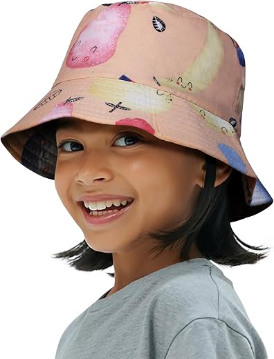 VRITRAZ Kids Bucket Hat | Multi Design Cotton Summer Cap for Girls (3-12 Years)