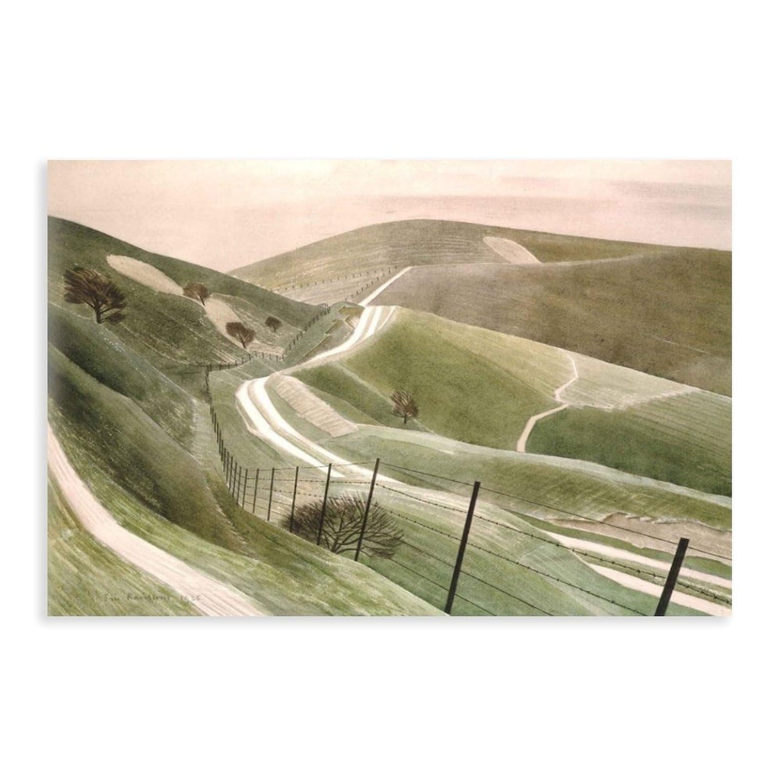 Piank Chalk Paths By Eric Ravilious Poster Bedroom Canvas Decor Print Wall Art Office Room Aesthetic Decor Gift 20X30inch(50X75cm)