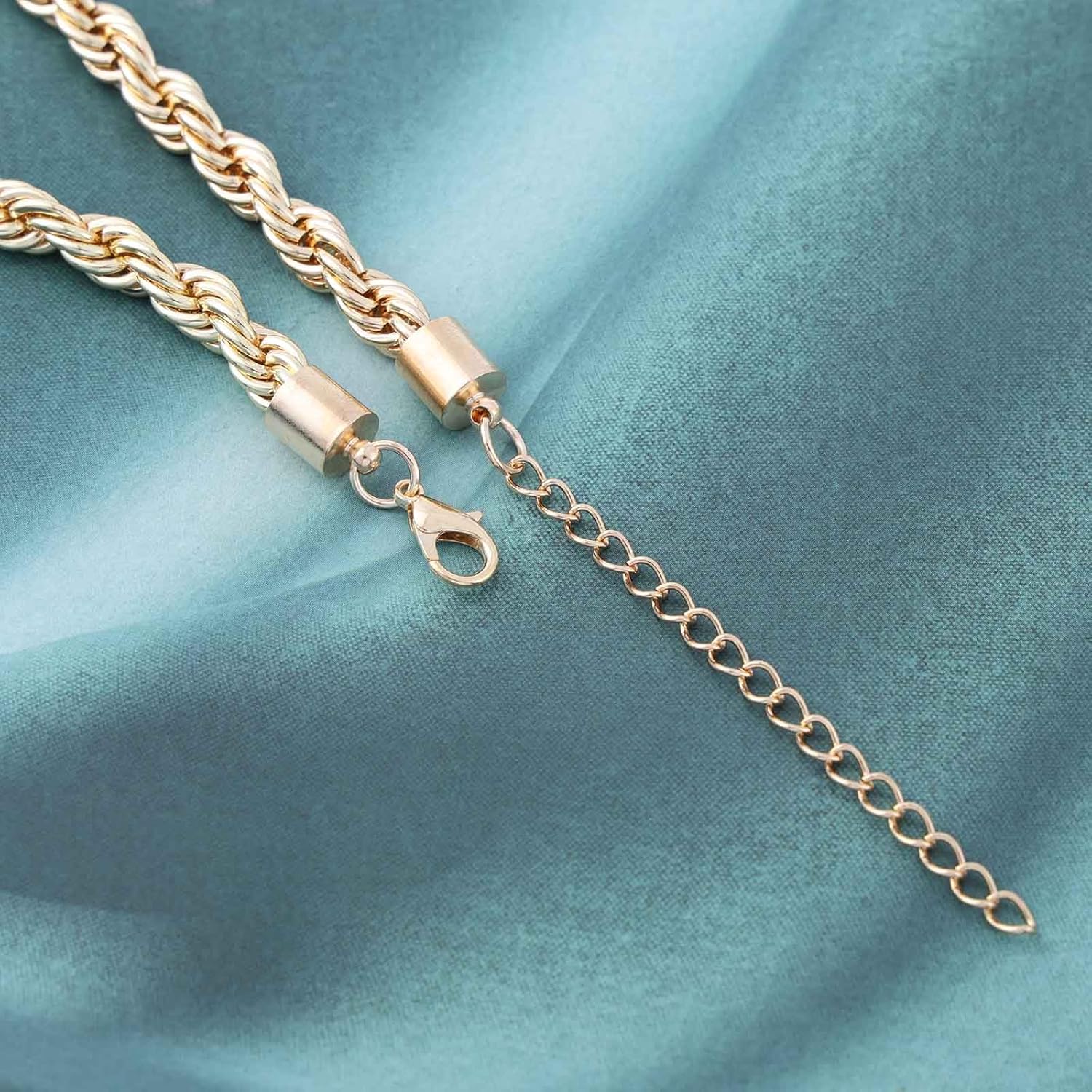 Punk Rope Chain Bracelet Chunky Rope Link Chain Bracelet Vintage Thick Twist Link Chain Bracelet Bangle Bracelet Jewelry for Women - Image 6