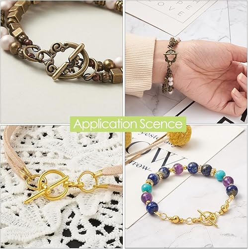 Miniatura 4 de Beadthoven - Juego de 120 broches de palanca de joyería tibetana, cierre de barra en T, conectores de palanca para collares, pulseras, joyería,