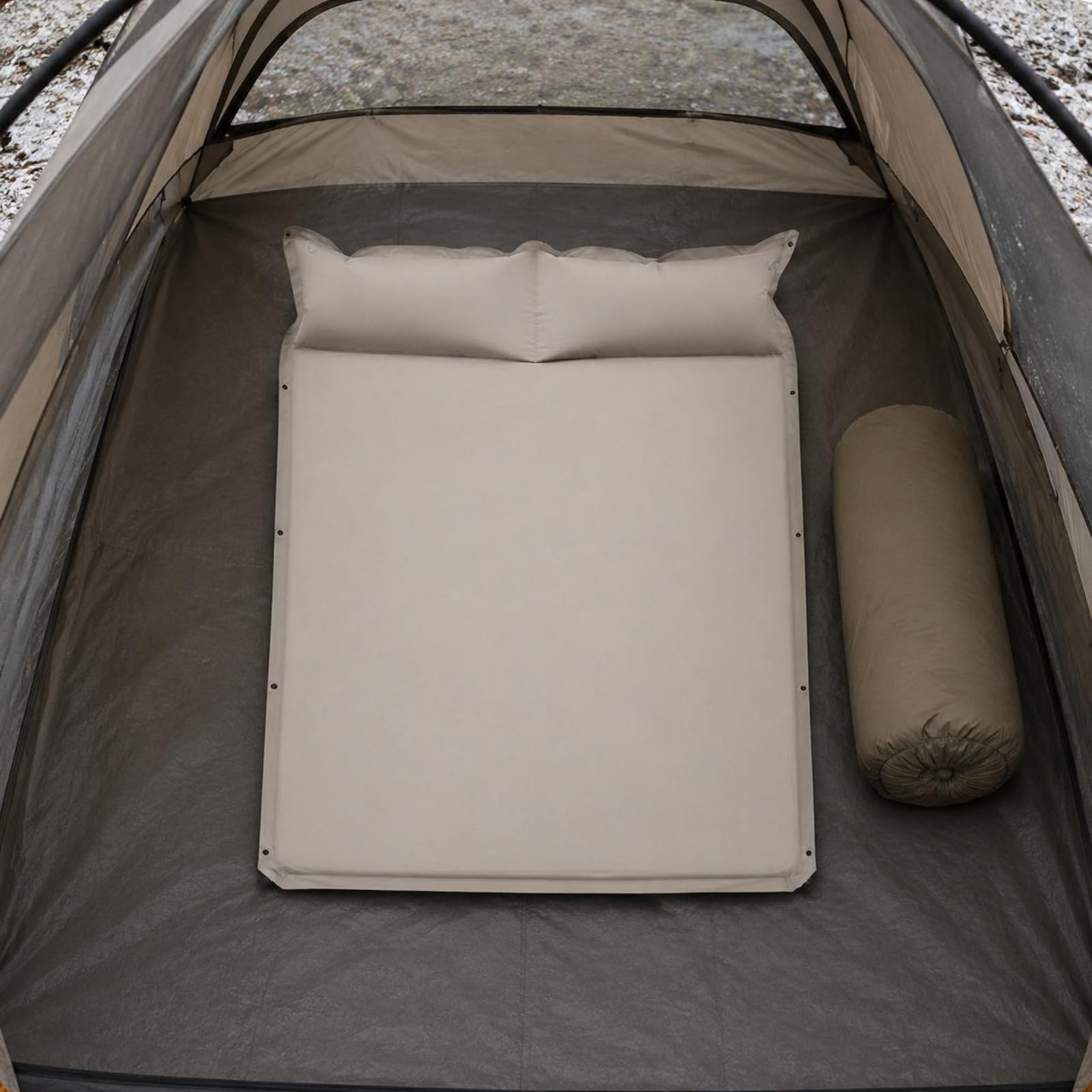 rockible Colchón Industrial Autoinflable Colchoneta Aislante Esterilla Almohadilla con Diseño Plegable y Inflado Rápido Material Resistente al Agua para Camping en Tienda Excursión