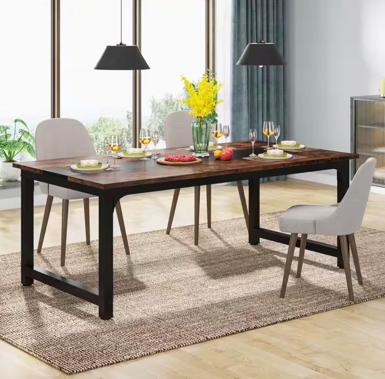 Enigmatic 63 Inch Rustic Oak Writing Table for Quirky Workspace Adventures IU35788