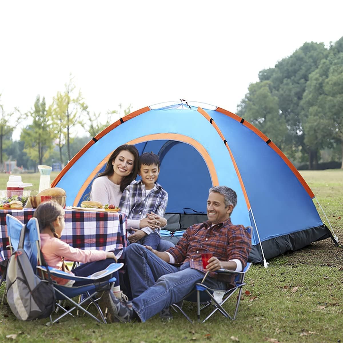 Tienda de Campaña 2 Personas Ultraligera, Impermeable al Aire Libre Totalmente Automática Pop Up Tienda Camping para Picnics, Camping