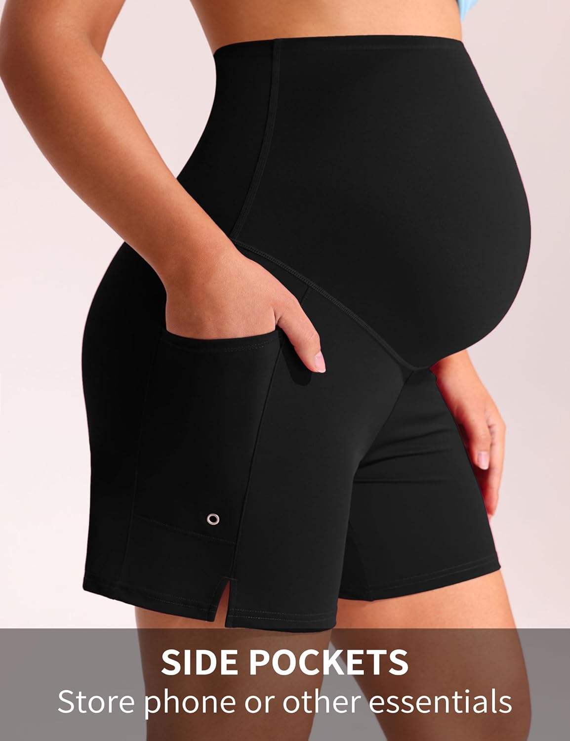 Mama Land Maternity Swim Shorts Over the Belly - Women's Quick Dry Board Shorts with Pockets for Summer Beach Pool