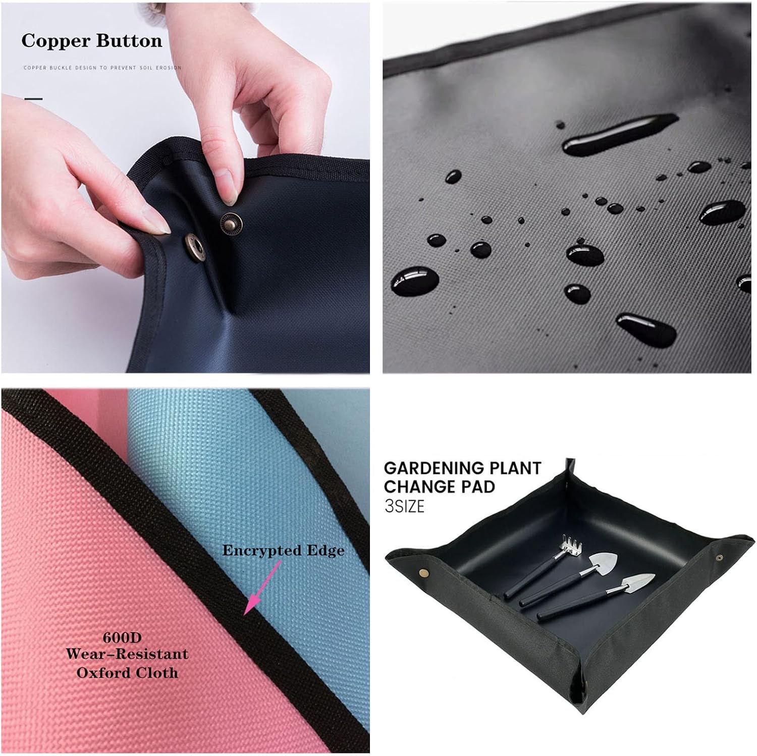 Plants Transplanting Mat, Pink, 50 * 50cm Oxford Foldable Tray image 4