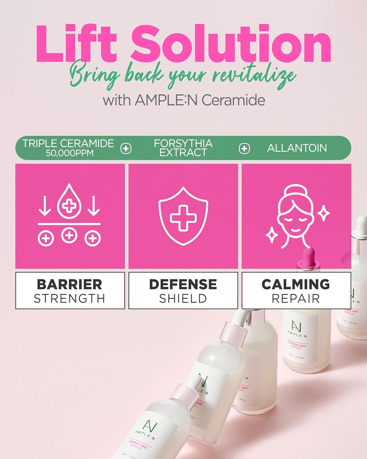 AMPLE:N Ceramide Shot Ampoule – Anti Aging and Hydrating Serum with Ceramide for Deep Moisturization – For Dry & Rough Skin to Reduces Wrinkles & Repairs Skin, 3.38 fl.oz. - Image 4