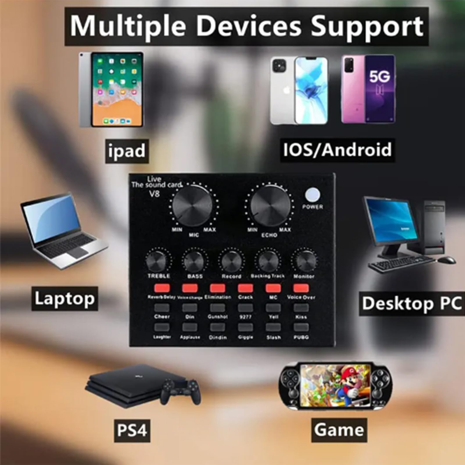 Attrezzatura Da Studio Di Registrazione Set Scheda Audio Live, Set | Completo Kit live streaming facile da usare per conduttori, cantanti, doppiatori e studio di regis
