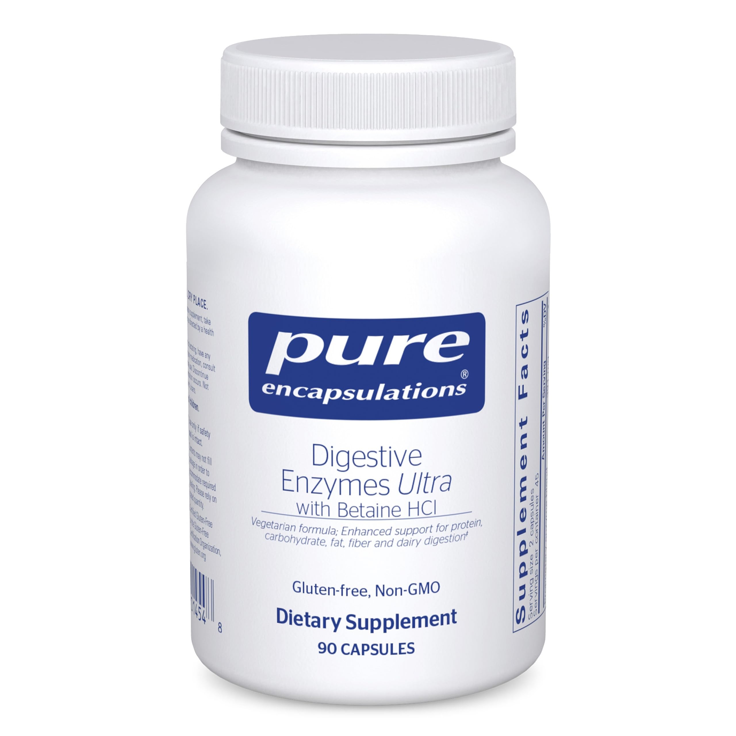 Pure EncapsulationsDigestive Enzymes Ultra with Betaine HCl - Vegetarian Digestive Enzyme Supplement to Support Protein, Carb, Fiber, and Dairy Digestion* - 90 Capsules