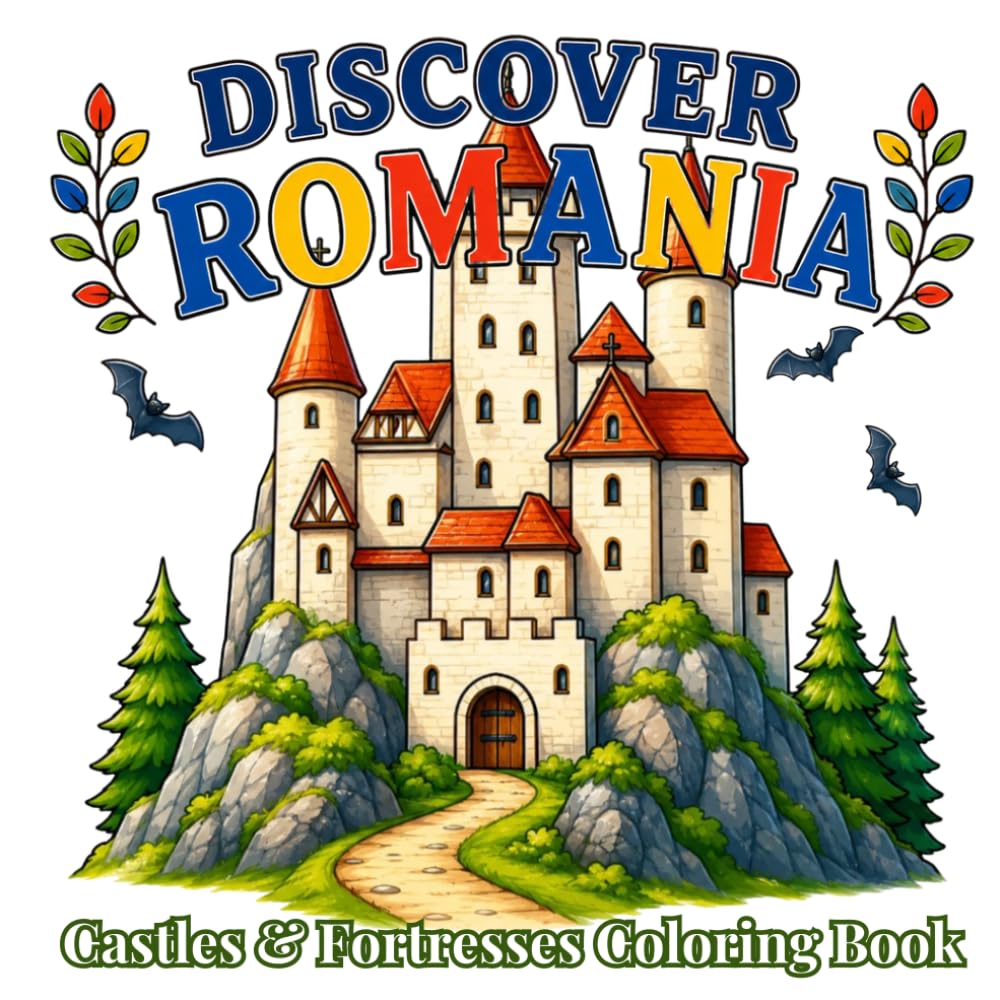Discover Romania: Castles & Fortresses: Cozy Medieval Castles, Ancient Citadels, Historic Landmarks and Relaxing Eastern European Architecture for ... Teens (Discover Romania Coloring Collection)