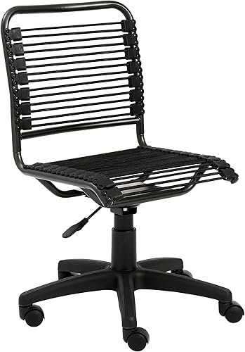 Miniatura 4 de Eurø Style Bungie Silla de oficina ajustable con respaldo bajo, color negro con marco negro grafito