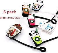 Vista 3 de 6 fundas de silicona para popotes, tapas reutilizables para popotes, puntas de popote a prueba de salpicaduras, accesorios para popote de 0.315 a