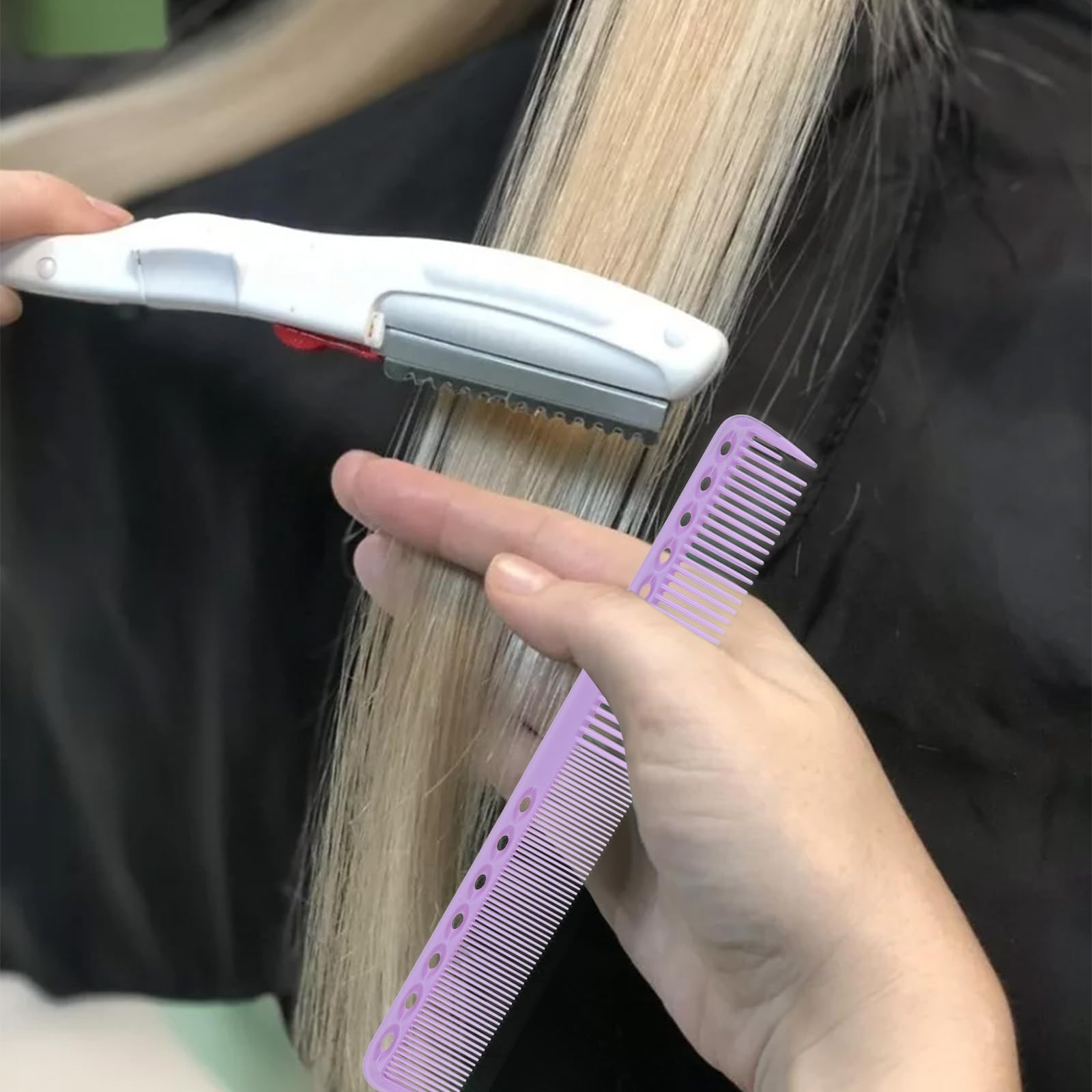 6 peines de corte de carbono para estilista, resistentes al calor, peines de carbono para corte de pelo, peine de peluquería profesional, multiusos, para estilista, dientes medios y finos para 5