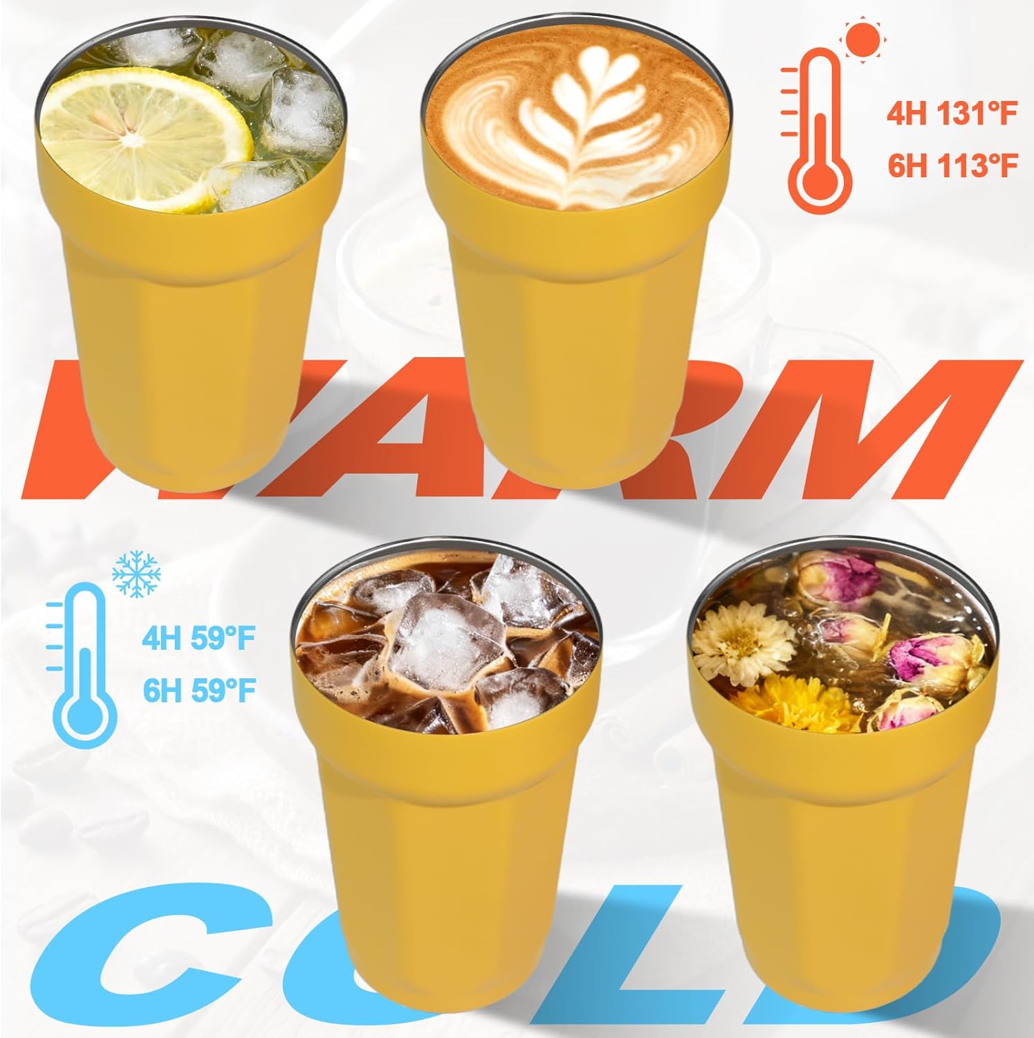 Insulated Coffee Tumbler 15.2oz 450ml Travel Coffee Mug 316 Stainless Steel Direct Drink Opening Leakproof Lid Reusable Insulated Coffee Mug Hot and Cold Ideal Travel Mug for Coffee Lover - Image 7