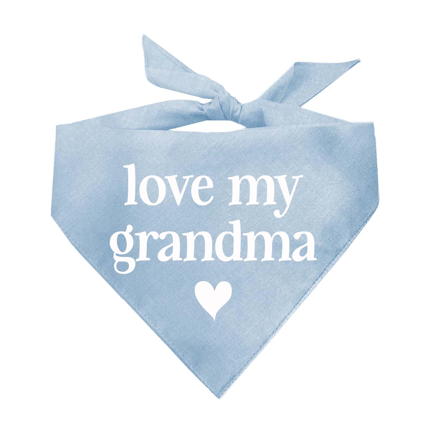 Love My Grandma Mother's Day, Valentine's Day Dog Bandana (Baby Blue, OS 399)