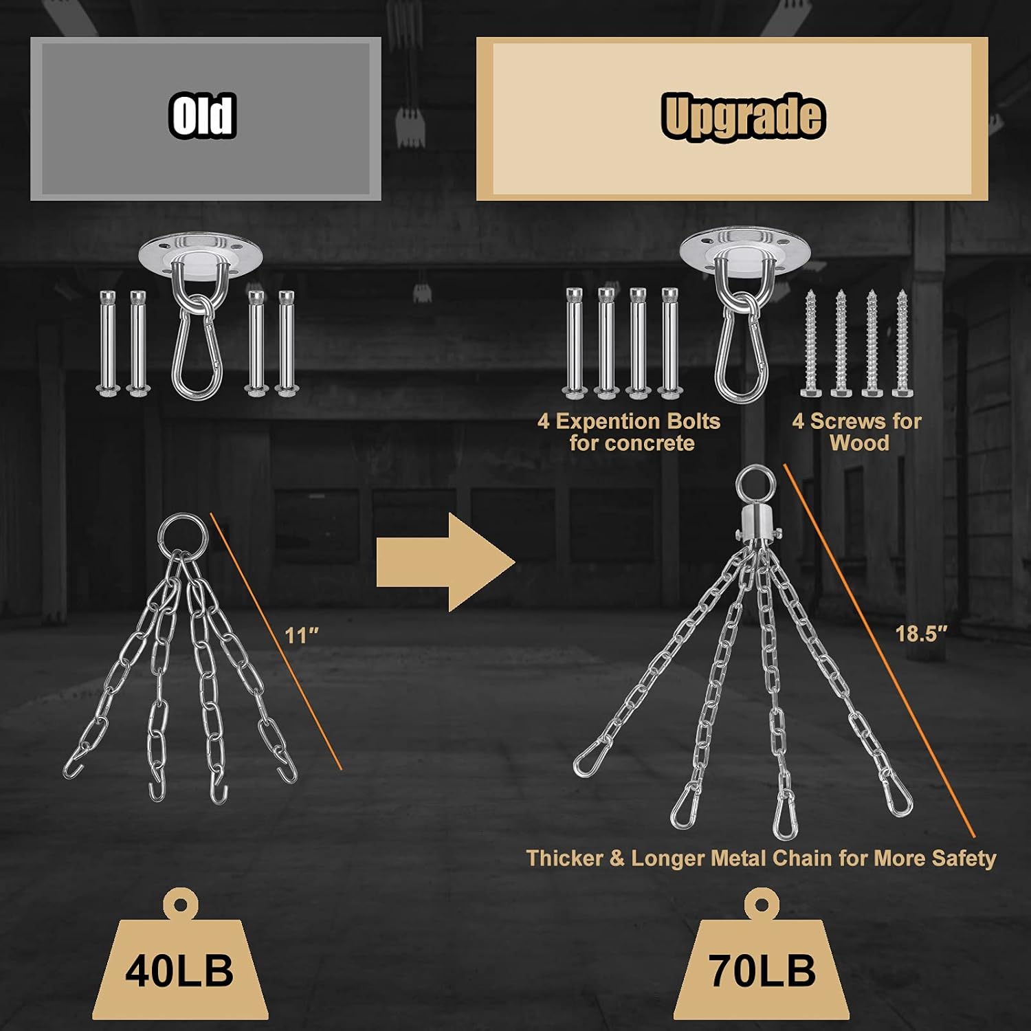 Figolo Punching Bag Filled Set for Adult/Kids, 2021 Upgrade, 70LBS/42Inches Hanging Boxing Heavy Bag for Kickboxing, Muay Thai, MMA, Martial Arts Home Gym Training (Black) (70) : Sports & Outdoors
