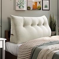 Vista 12 de Almohada de Cuña para Cabecero de Dormitorio, Almohada de Lectura para Dormitorio con Soporte para la Espalda para Sentarse en la Cama, Cojín Lumbar