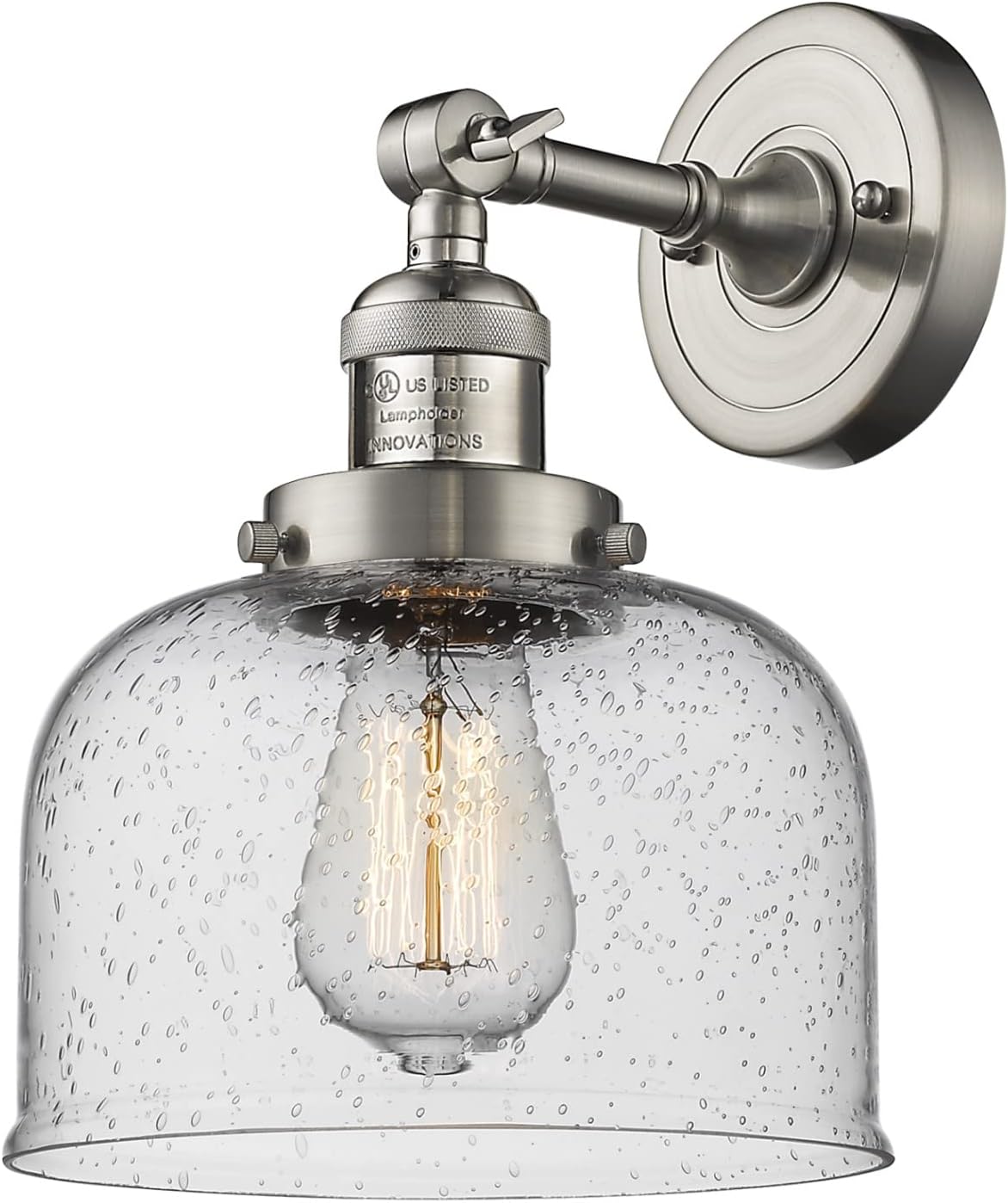 Innovations 203-SN-G74 1 Light Sconce, Brushed Satin Nickel