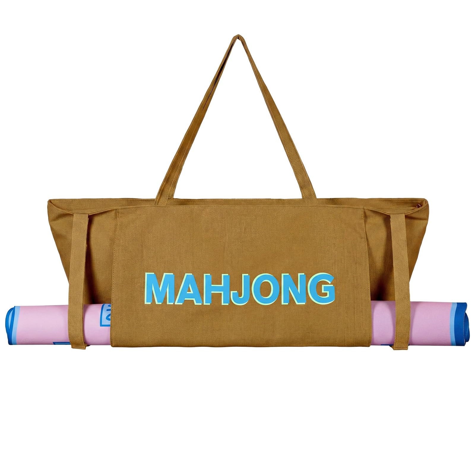 Abbylike 28"x9" Mahjong Bag for Mahjong Accessories,Brown,Canvas — image 1