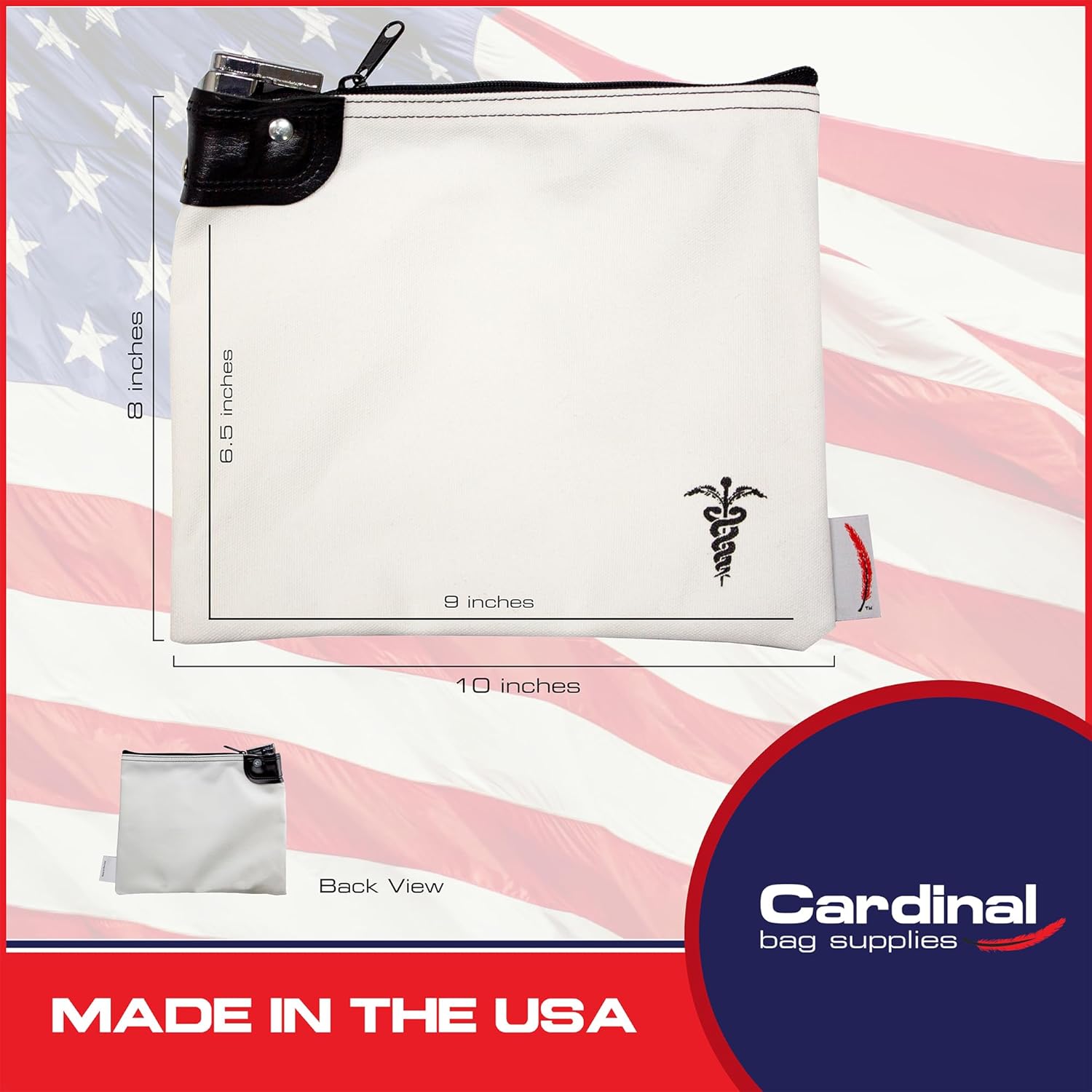 Medication Organizer Key Lock Bag, Travel Pill Organizer Medication Lock Bag with 2 Keys, Heavy Duty Lock System Medicine Lock, Pill Pouch, 8 x 10 inch (White)
