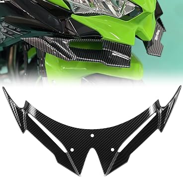 for Kawasaki Ninja 500 Z500 Ninja500 Motorcycle Front Fairing Winglet Aerodynamic Spoiler Beak Nose Cone Extension Fixed Wing Kit Black+Gray