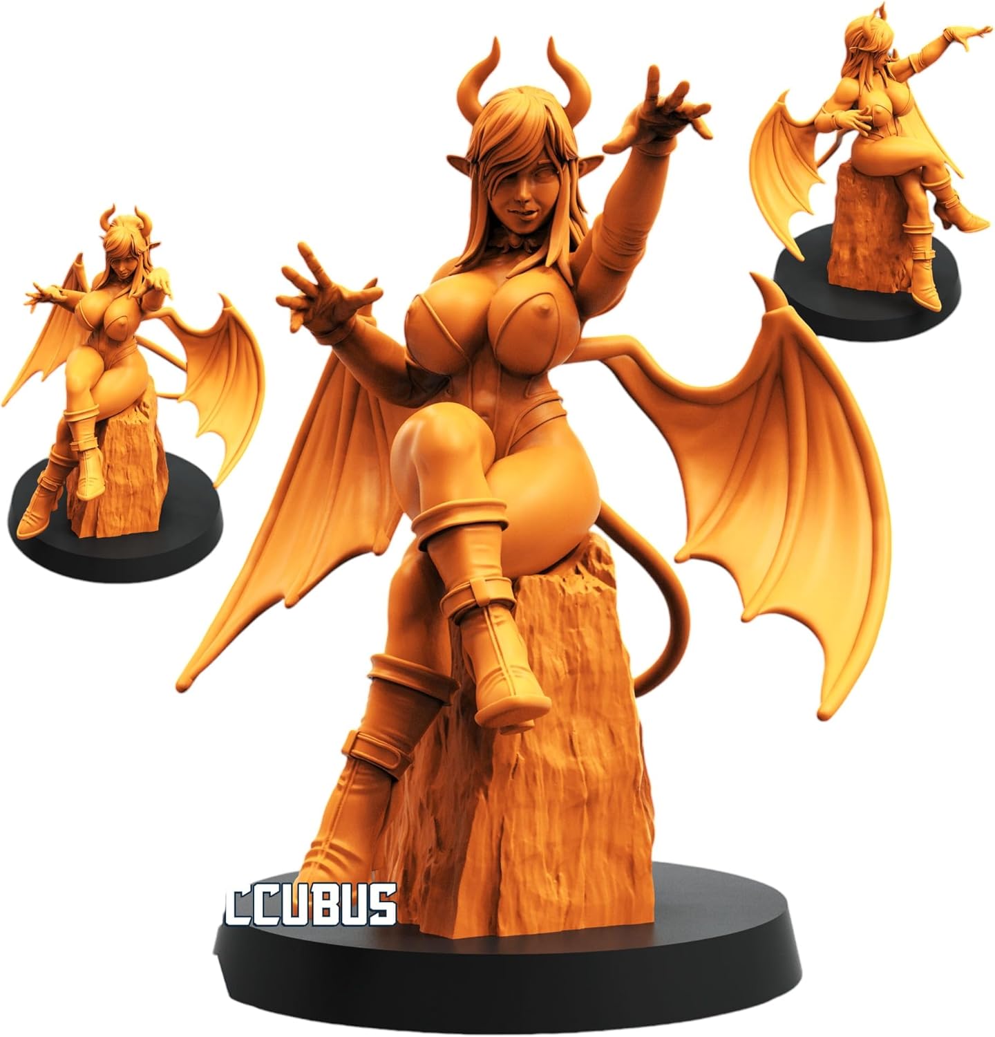 TYL Cyber Succubus Unpainted Miniature for War Gaming | RPG Scale Figures, Detailed Tabletop Board Game Accessories | Realistic Tabletop Miniatures (Combo of 4, 32mm)