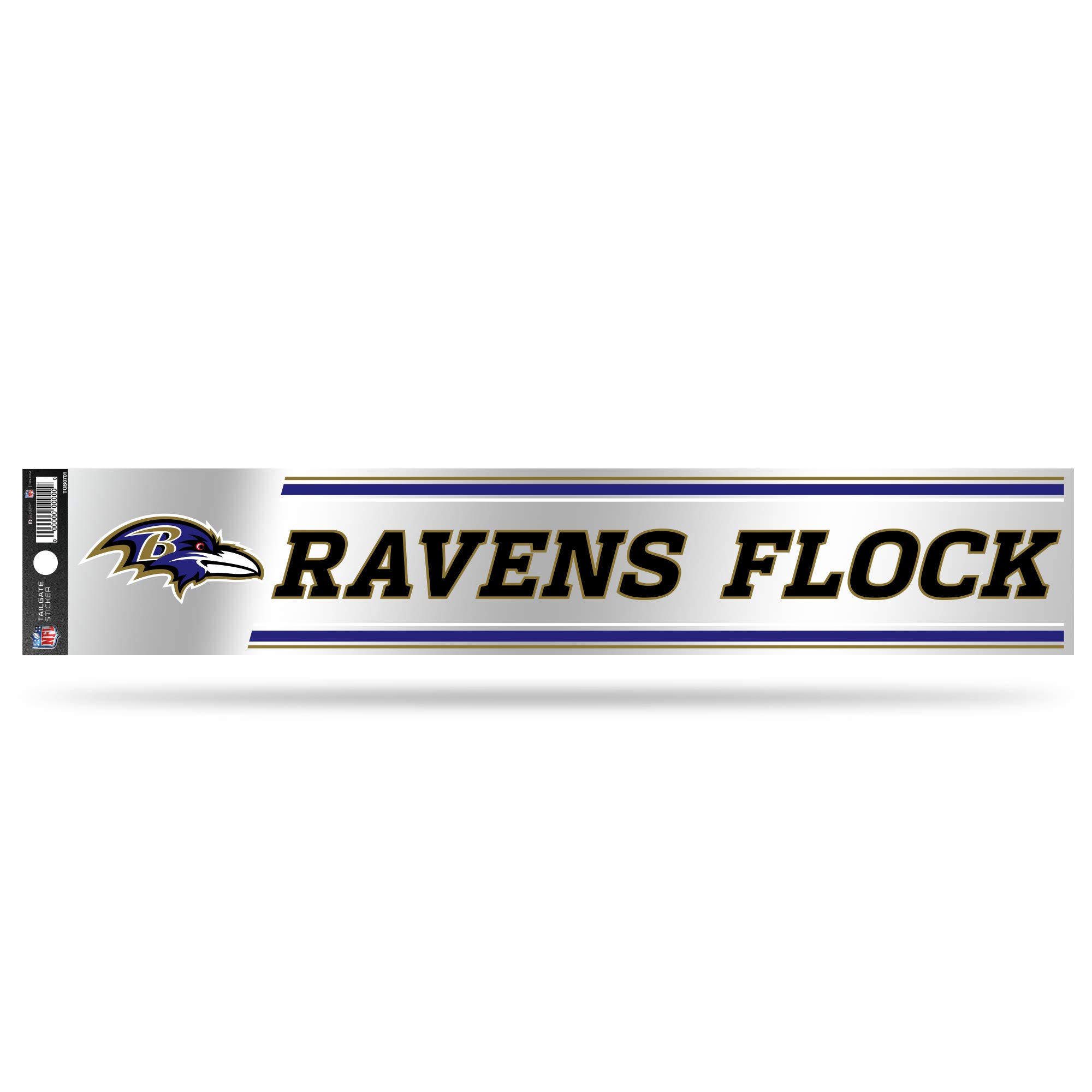 Rico Industries Tailgate Sticker, 3 x 17-inches, Baltimore Ravens, Primary
