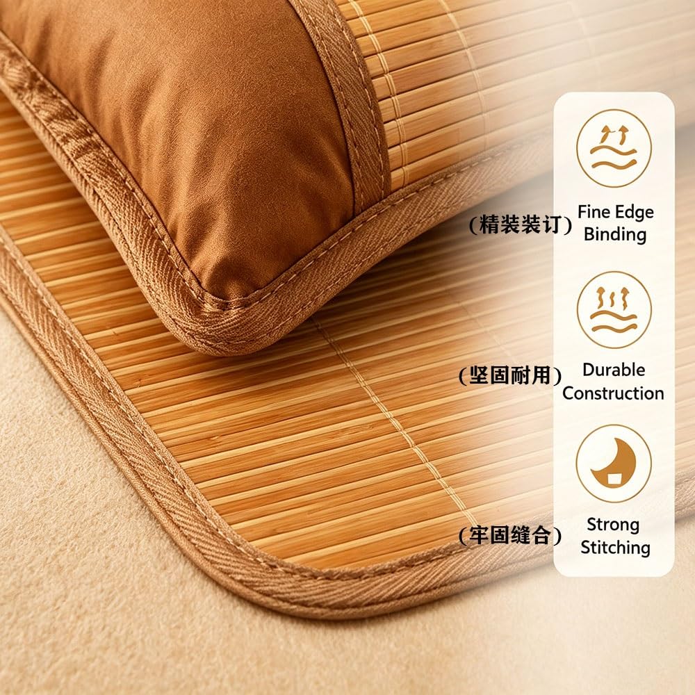 Saison D'été Matelas Bambou - Tapis De Sol Respirant À Refroidissement Nattes De Couchage D'été - Tapis De Bambou Pour Dormir Lit Simple - Pour Le Salon, Le Couloir, La Cuisine Ou Le Bureau(90x190cm)