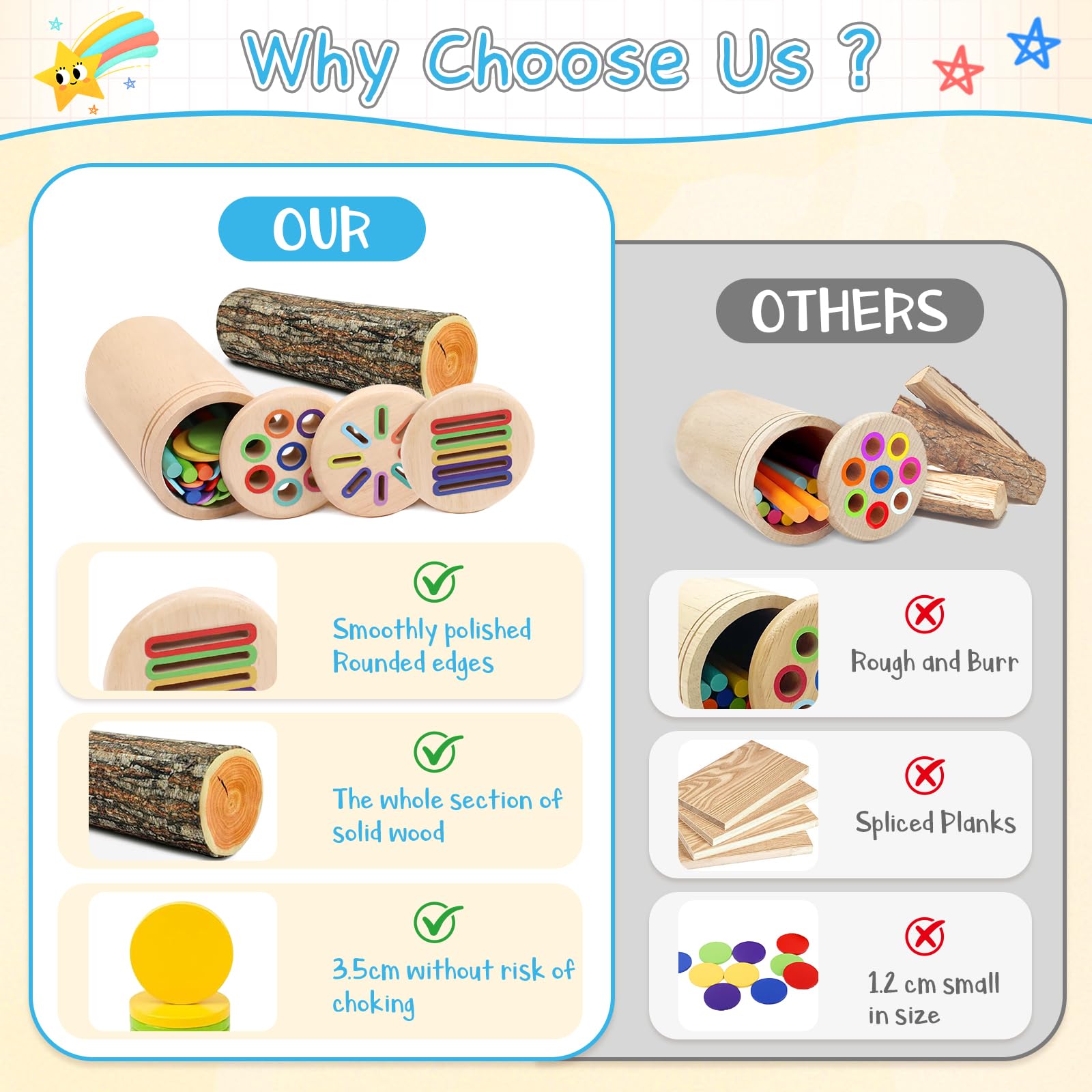 Jeux Montessori 1 2 3 Ans, 3 en 1 Jouet De Tri Enfants Jouets Montessori Bois Forme Trier Bebe 1 2 3 4 Ans Apprendre Les Couleurs Jeu Educatif 1 An avec Sac de Rangement Jouets à Trier Et à Empiler