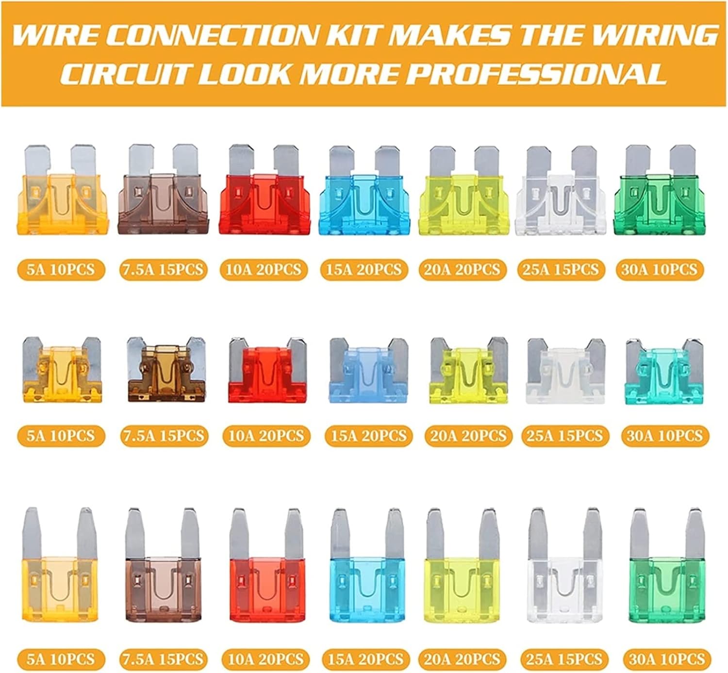 Fuse 330pcs 5/7/10/15/20/25/30A Fuse Car Blade Fuse Assortment Assorted Kit Mini Small Size Zinc Alloy Blade Auto Truck Fuse