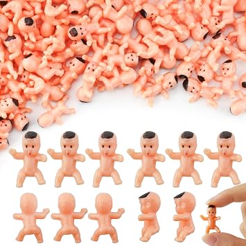 36Pcs Mini Plastic Babies for Baby Shower Game, 1 Inch Tiny Baby Figurines