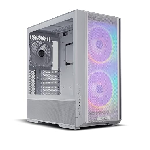 Lian Li Lancool 216 Mid-Tower case with high Cooling Performance - Includes Controller - Dual Front 160MM PWM Fans and 1 Rear 140MM PWM Fan - Airflow Focused - Up to 10 Fans (CS-L216RCW-X White)