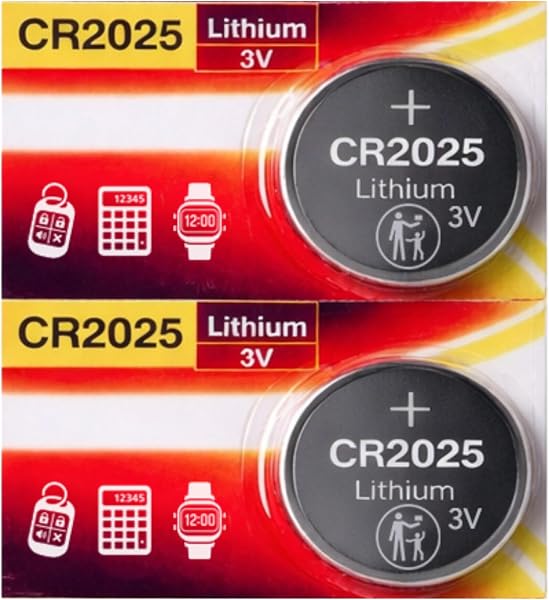 CR2025 Batteries, Long Lasting 3V Lithium Coin Cell 2025 Replacement Battery for Car Key Fobs, Watches, Remote Controls, Calculators, Sensors, LED Candles & Other Small Devices (Pack of 2) - 1