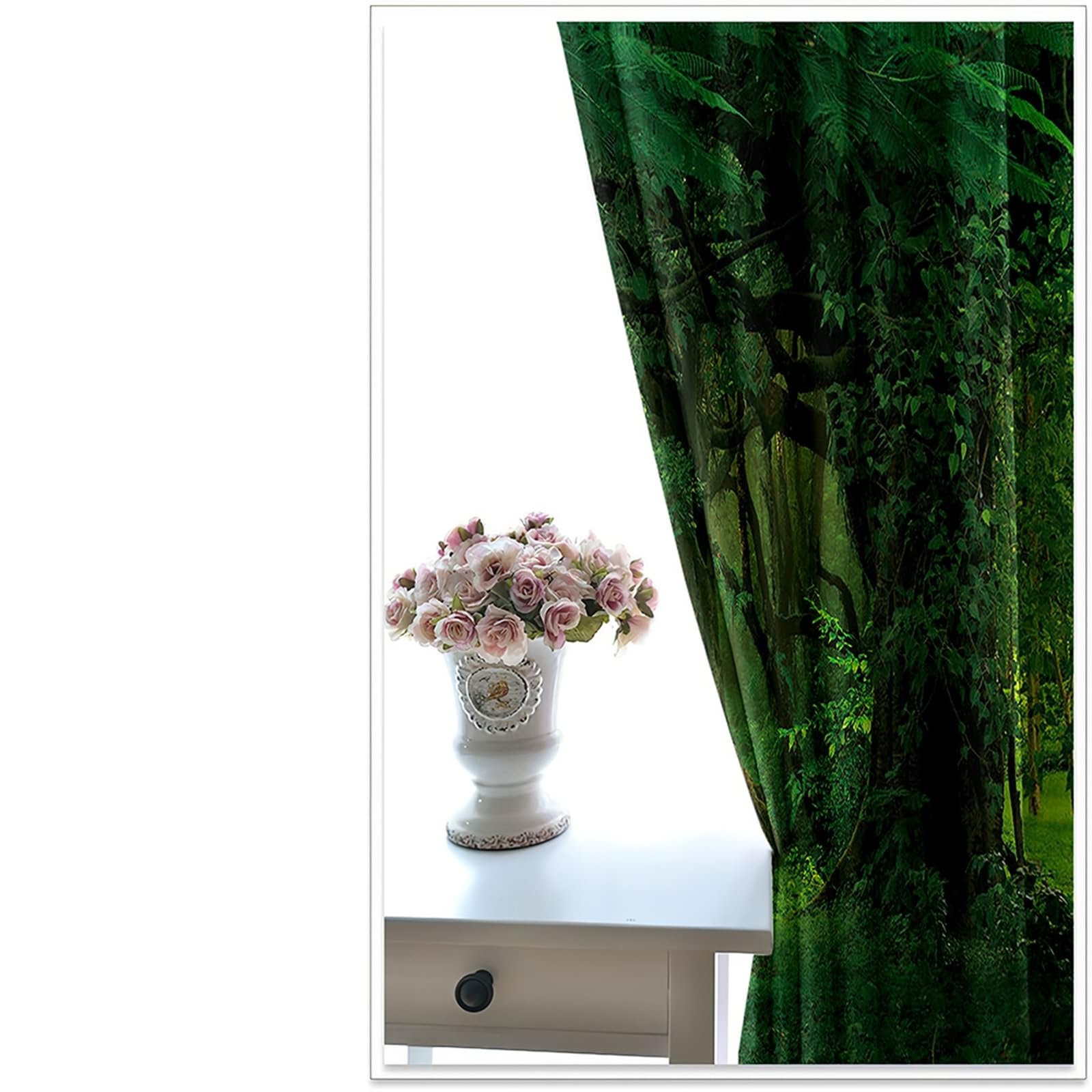 Gualiy Rideau Opaque Chambre, Rideaux Thermique Isolant Fenetre Paysage Arbres Natures Rideaux Lot de 2 107x214cm