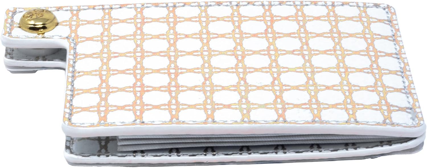Lilly Pulitzer Phone Pocket, Card Holder for Phone Case with Button Snap for Credit Cards and ID, Gold Metallic Caning
