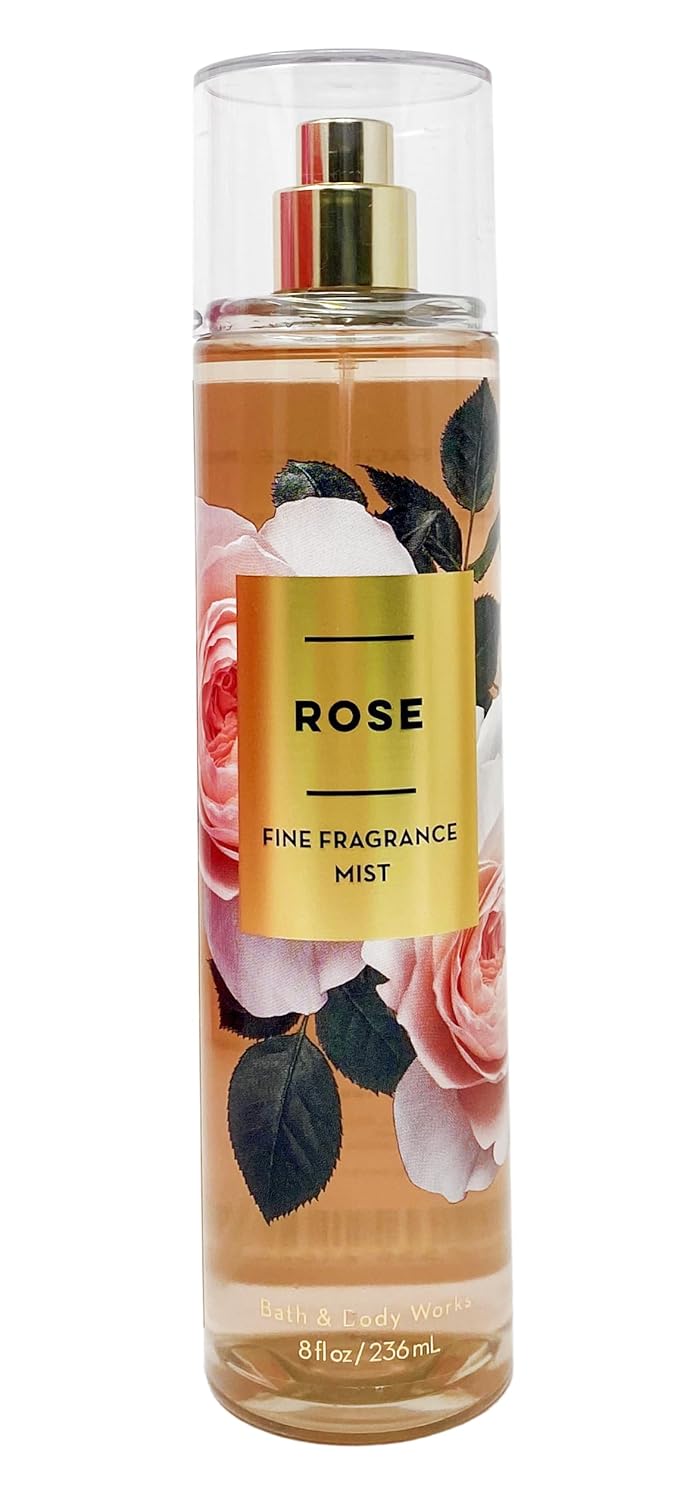 Bath & Body Works ROSE - Gift Bag Set - Fine Fragrance Mist, Shower Gel, Body Lotion and Hand Cream With a Himalayan Salts Springs Sample Soap.