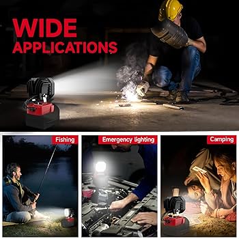 Azocek LED Work Light Compatible with Milwaukee 18V Battery