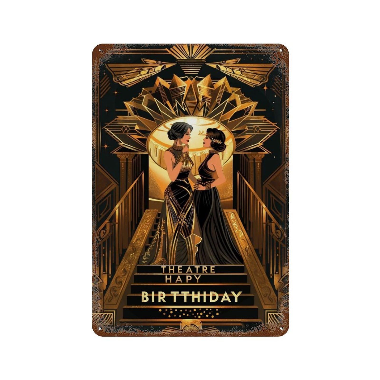 YHGERTKU 1920s Flapper Birthday 04 Wall Art Retro Iron Vintage Metal Tin Sign Poster Modern Decor for Living Rooms Gift 30x20cm