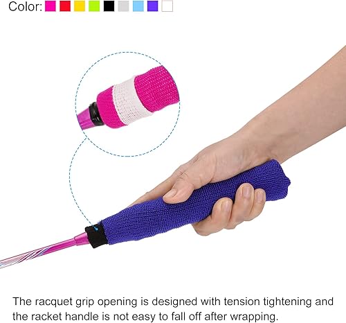 Miniatura 6 de PATIKIL Cotton Feeling Badminton Towel Grip Nylon Tennis Racket Overgrip Racquet Grip Hand Glue Anti-Skid Sweatband for Golf Bike Handle
