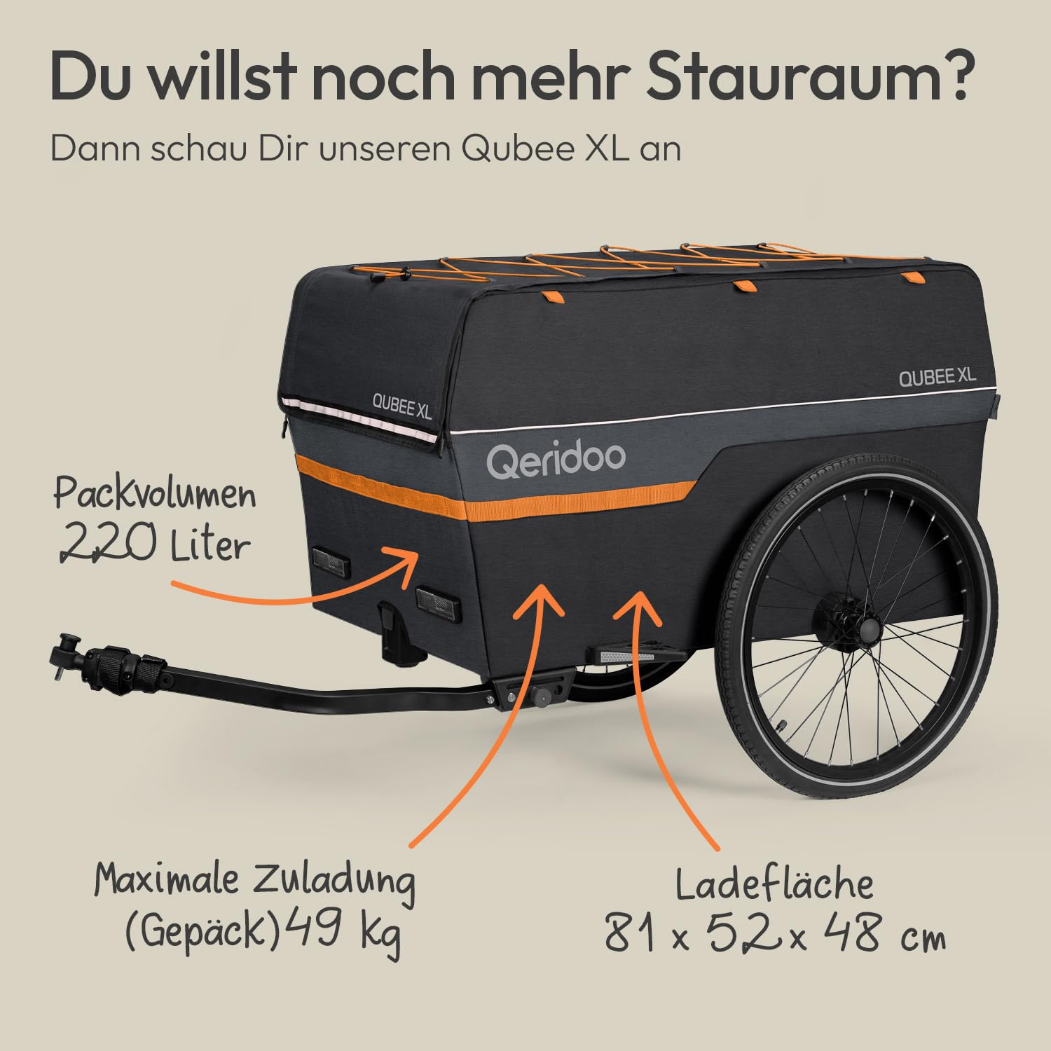 Przyczepa rowerowa Qubee Grey